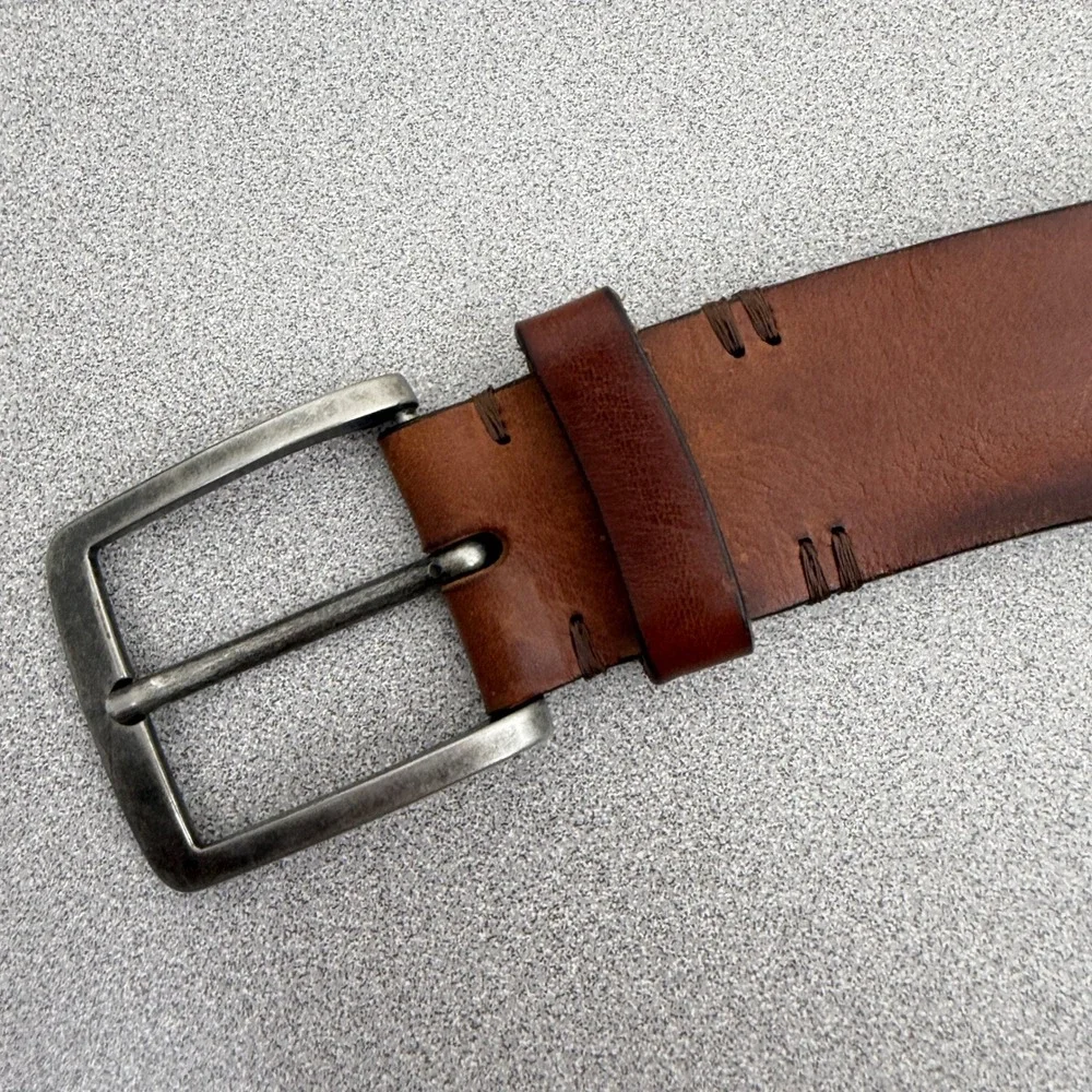 W. Kleinberg Belt Mens 40 Brown Leather Made in Italy Classic Distressed 1.5